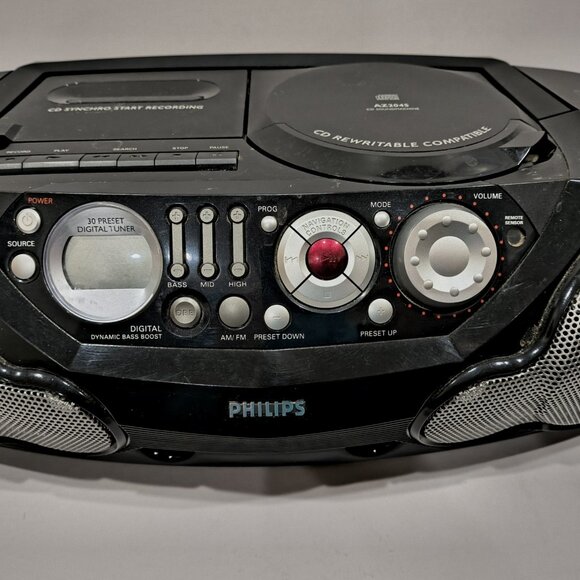 Philips AZ2045 CD Radio Cassette Recorder Boombox w/ Remote Manual WORKS GREAT - Picture 5 of 16